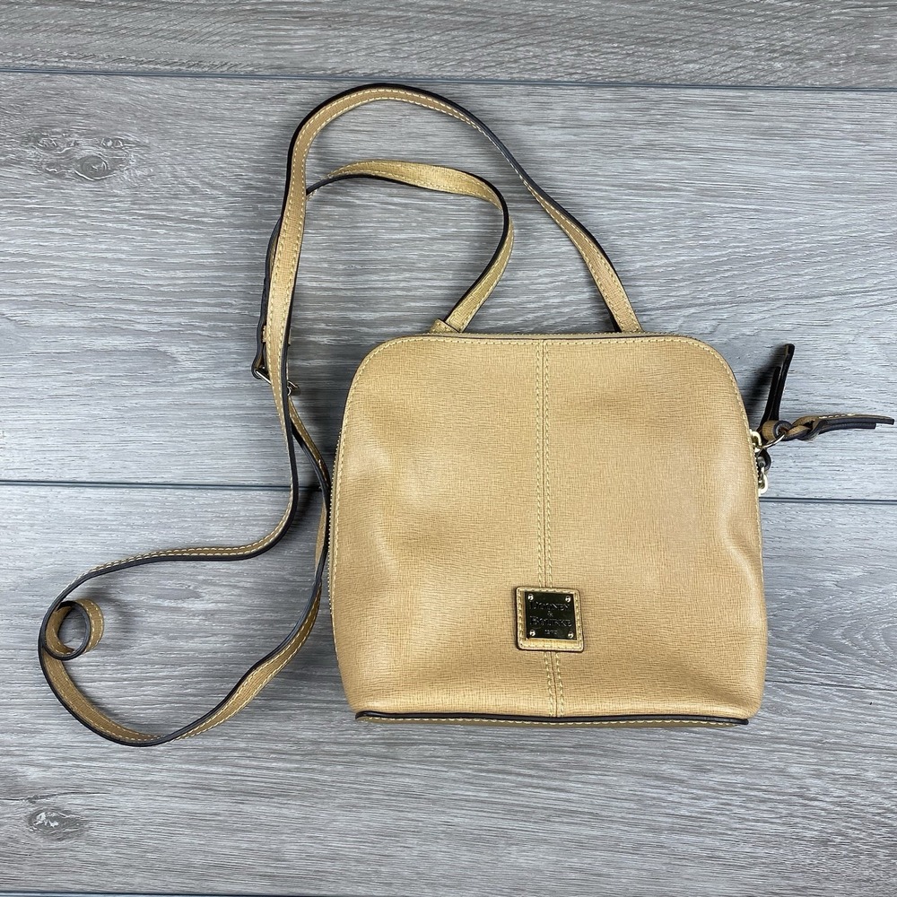 Dooney & Bourke Trixie Crossbody Bag Tan Beige Red 9"x8"